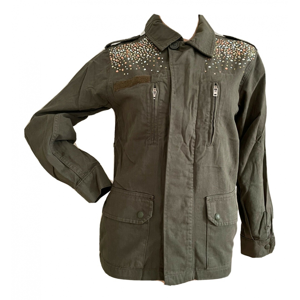 Jacket Topshop Khaki size 6 UK in 